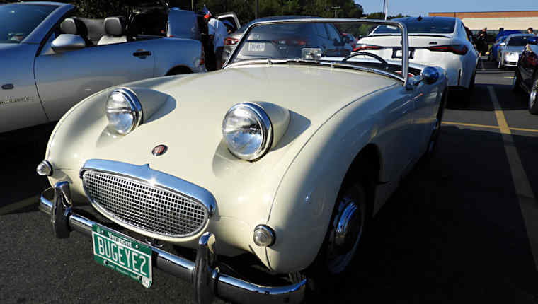 Bugeye Austin-Healey Sprite at Cars & Coffee. Photo credit: Barry Forte.