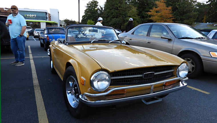 Triumph TR6 at Cars & Coffee Charlottesville. Photo credit: Barry Forte.