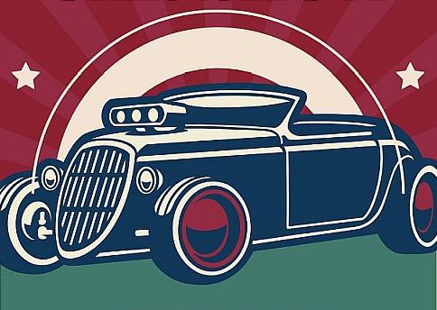 Staunton Car Show stylized hot rod