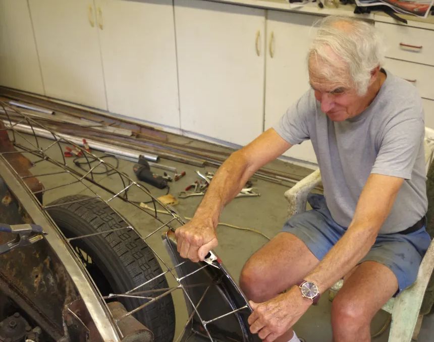 Paul Wilson restoring a classic car. Photo originally published in World OfClassicCars.com