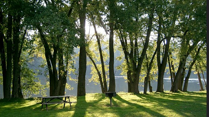 Picnic spot on the James River in Virginia.