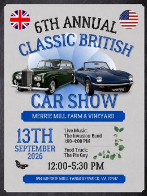 Merrie Mill British Car Show 2026
